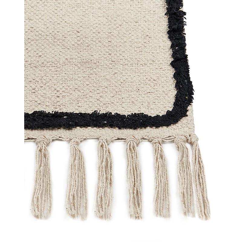 Dywan bawełniany 160 x 230 cm beżowo-czarny KONUR