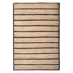 Dywan z juty 140 x 200 cm beżowy z czarnym KARADONA