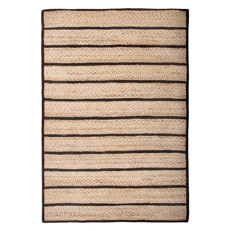 Dywan z juty 140 x 200 cm beżowy z czarnym KARADONA