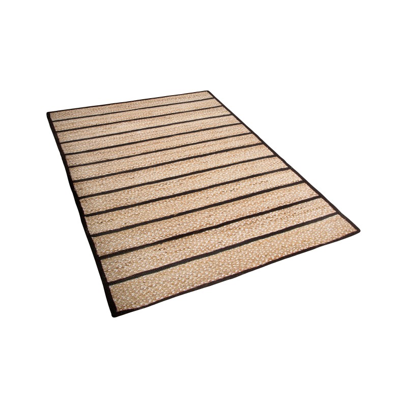 Dywan z juty 140 x 200 cm beżowy z czarnym KARADONA