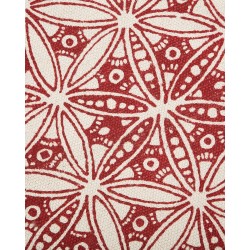 Dywan okrągły bawełniany orientalny nadruk ø 120 cm czerwono-kremowy MEZITILI
