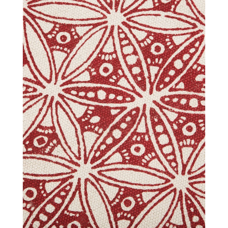 Dywan okrągły bawełniany orientalny nadruk ø 120 cm czerwono-kremowy MEZITILI