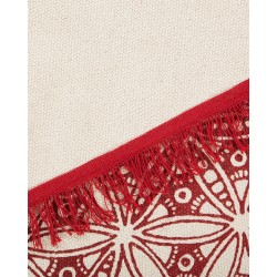 Dywan okrągły bawełniany orientalny nadruk ø 120 cm czerwono-kremowy MEZITILI