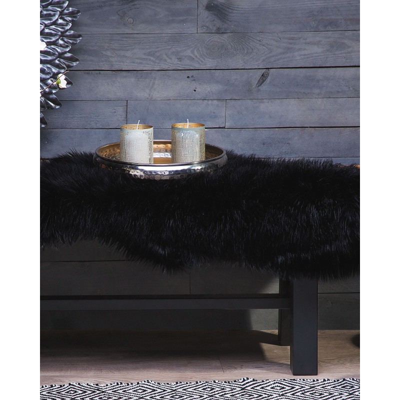 Sztuczna skóra owcza czarna MUNGO