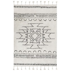 Dywan bawełniany 160 x 230 cm biało-czarny KHOURIBGA