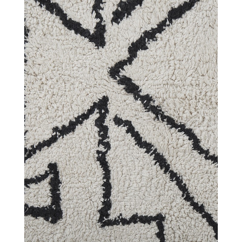 Dywan bawełniany 160 x 230 cm biało-czarny KHOURIBGA