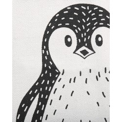 Dywan dziecięcy bawełniany motyw pingwina 60 x 90 cm czarno-biały HAJDARABAD