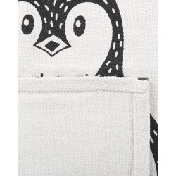 Dywan dziecięcy bawełniany motyw pingwina 60 x 90 cm czarno-biały HAJDARABAD