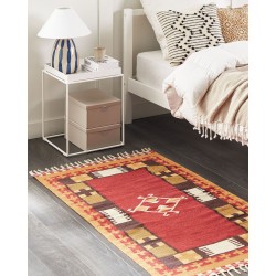 Dywan bawełniany kilim 80 x 150 cm wielokolorowy PARAKAR
