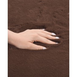 Dywan sztuczne futro królika 80 x 150 cm brązowy MIRPUR