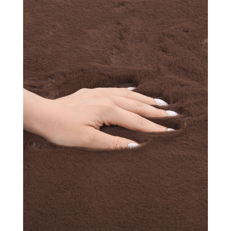 Dywan sztuczne futro królika 80 x 150 cm brązowy MIRPUR