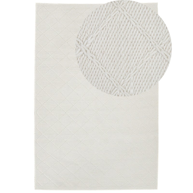 Dywan wełniany 160 x 230 cm złamana biel ELLEK