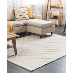 Dywan wełniany 160 x 230 cm złamana biel ELLEK