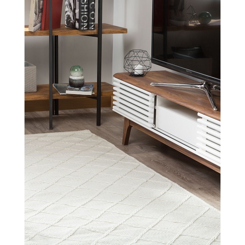 Dywan wełniany 160 x 230 cm złamana biel ELLEK