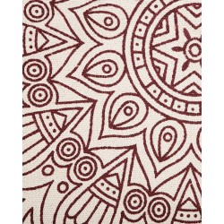 Dywan okrągły bawełniany orientalny nadruk ø 120 cm kremowo-czerwony AYAKLI