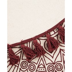 Dywan okrągły bawełniany orientalny nadruk ø 120 cm kremowo-czerwony AYAKLI