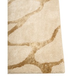 Dywan z wiskozy wzór geometryczny 160 x 230 cm beżowy MAKOLA