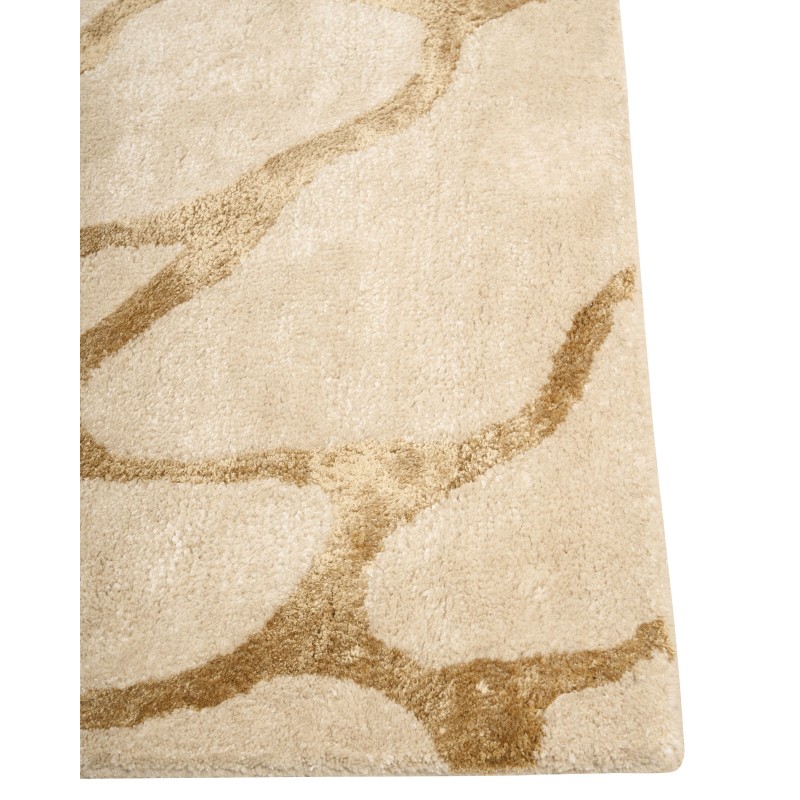 Dywan z wiskozy wzór geometryczny 160 x 230 cm beżowy MAKOLA