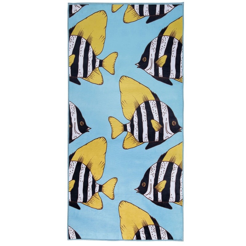 Dywan w rybki 80 x 140 cm niebieski FIZME