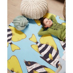 Dywan w rybki 80 x 140 cm niebieski FIZME