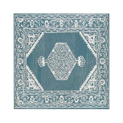 Dywan wełniany 200 x 200 cm biało-niebieski GEVAS