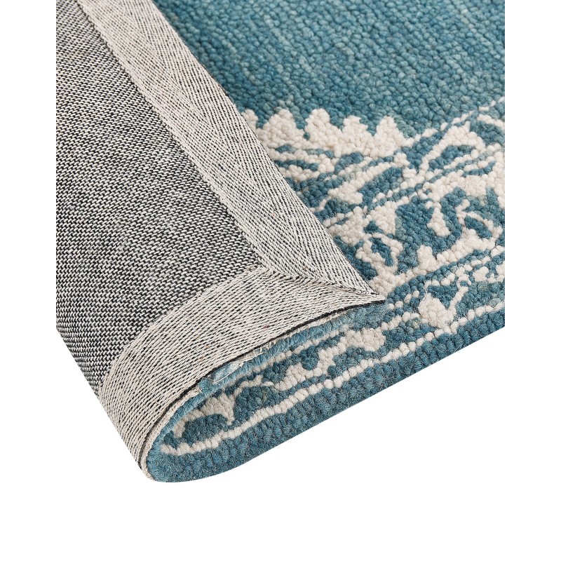 Dywan wełniany 200 x 200 cm biało-niebieski GEVAS