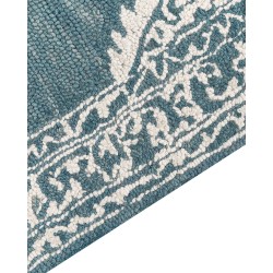 Dywan wełniany 200 x 200 cm biało-niebieski GEVAS