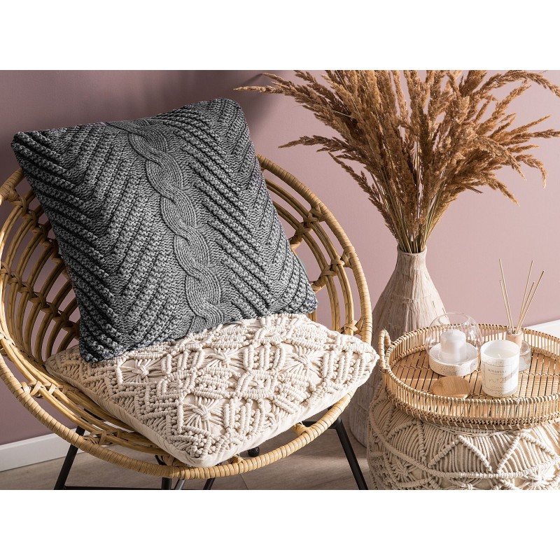 Zestaw 2 poduszek dekoracyjnych KONNI Bawełna 45 x 45 cm Szary Wzór zygzak