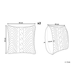 Zestaw 2 poduszek dekoracyjnych KONNI Bawełna 45 x 45 cm Szary Wzór zygzak