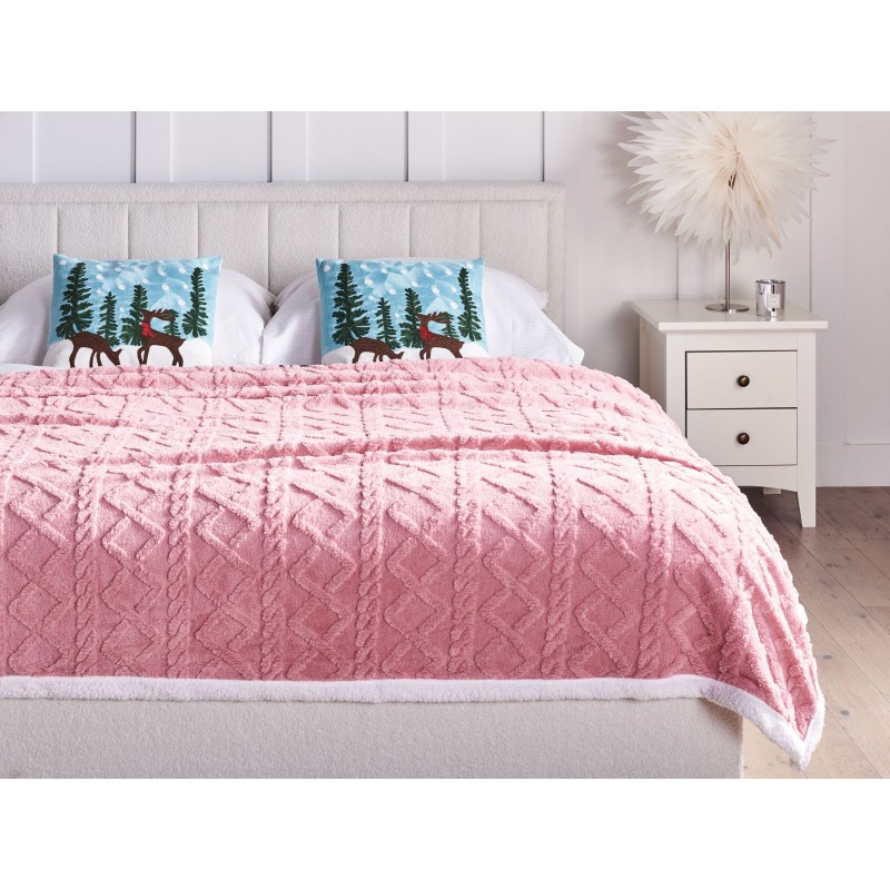 Koc HONEYCOMB 150 x 200 cm Różowy