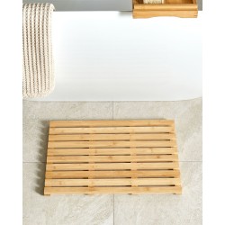Mata łazienkowa bambusowa 53 x 36 cm jasne drewno BARTOW