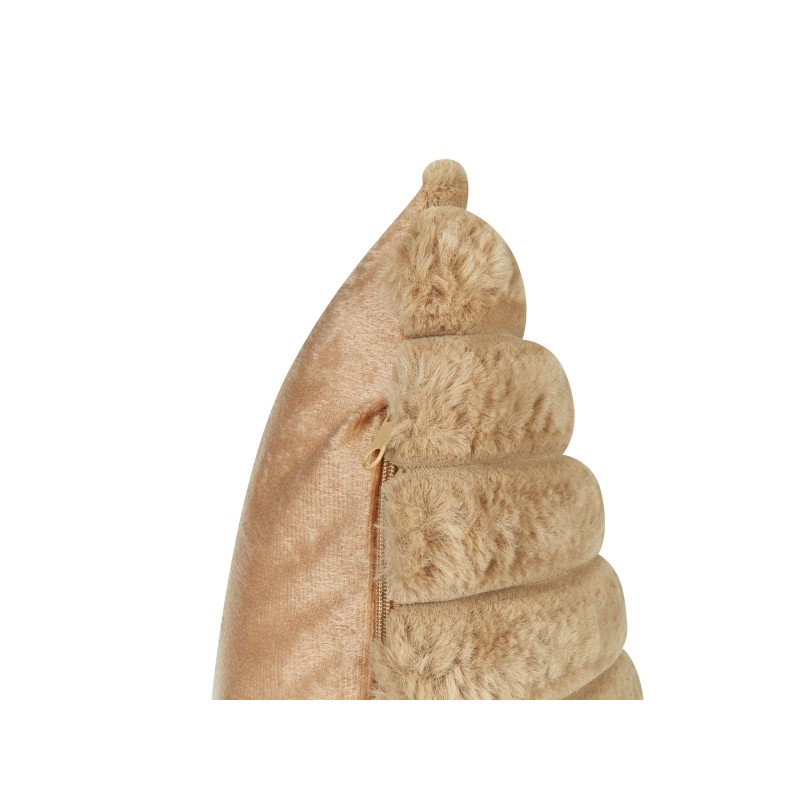 Zestaw 2 poduszek dekoracyjnych RAKYA Sztuczne futro 45 x 45 cm Jasnobrązowy W paski