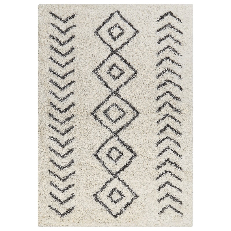 Dywan shaggy 160 x 230 cm biało-szary AYRUM