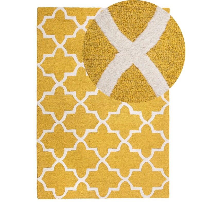 Dywan wełniany 140 x 200 cm żółty SILVAN