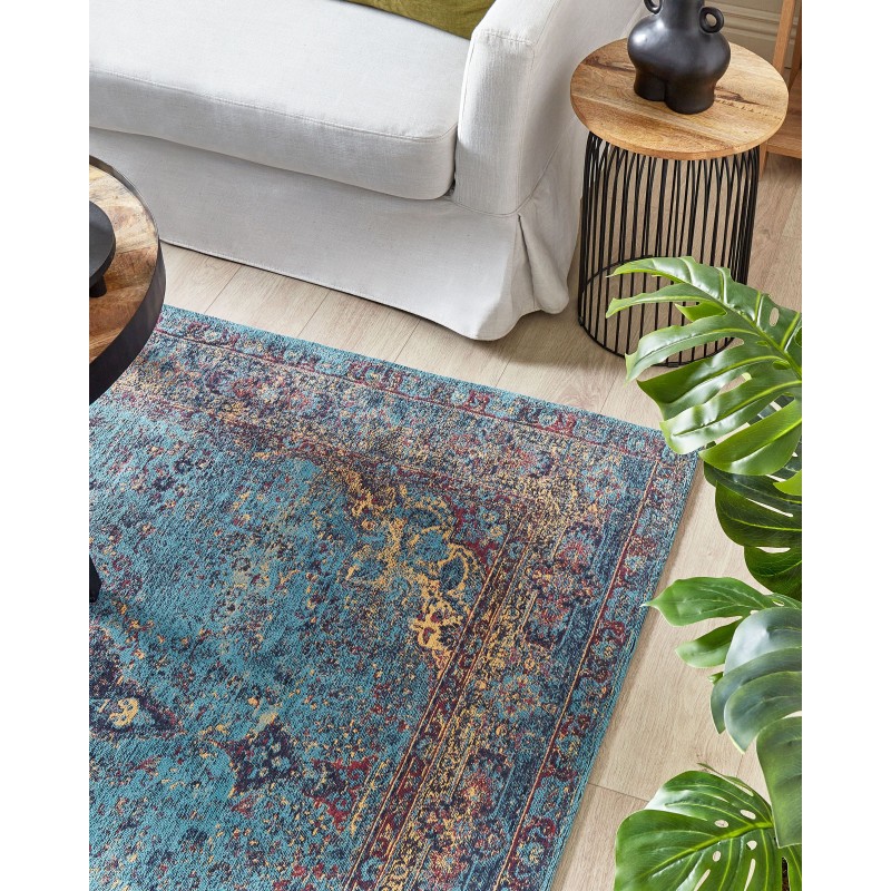 Dywan bawełniany 160 x 230 cm niebieski KANSU