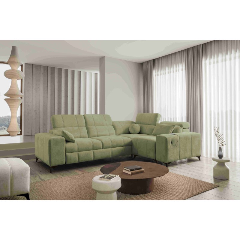 Ecksofa Ballagio II mit Schlaffunktion im Stoff Plecionka, Spring 1115