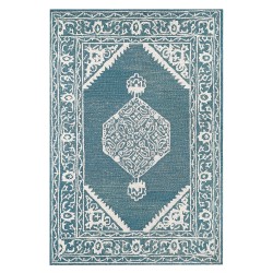 Dywan wełniany 140 x 200 cm biało-niebieski GEVAS