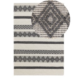 Dywan wełniany 140 x 200 cm beżowo-szary DAVUTLAR