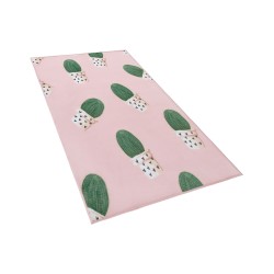 Dywan w kaktusy 80 x 150 cm różowy ELDIVAN