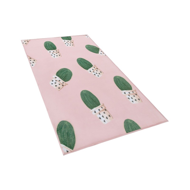 Dywan w kaktusy 80 x 150 cm różowy ELDIVAN