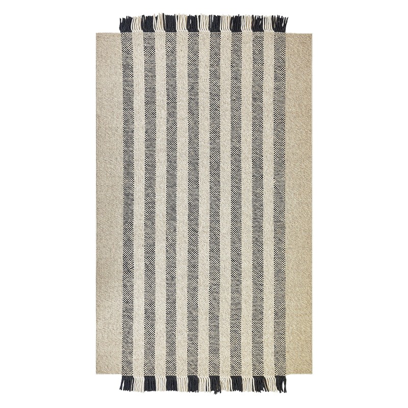 Dywan wełniany 140 x 200 cm złamana biel z czarnym TACETTIN