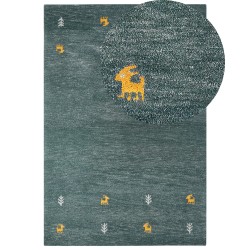 Dywan wełniany gabbeh 200 x 300 cm zielony CALTI