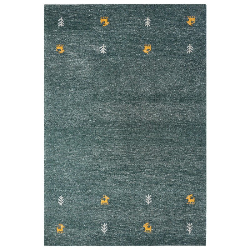 Dywan wełniany gabbeh 200 x 300 cm zielony CALTI