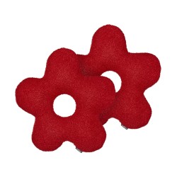 Zestaw 2 poduszek dekoracyjnych CAMPONULA Boucle 40 x 40 cm Czerwony Jednolity