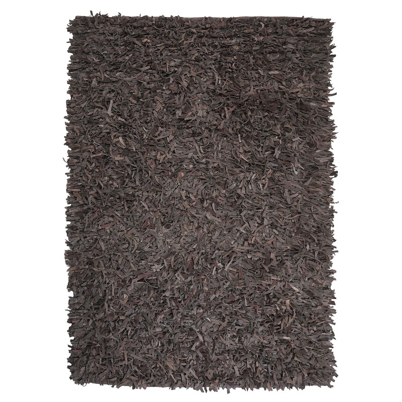 Dywan skórzany 140 x 200 cm brązowy MUT