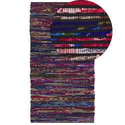 Dywan 80 x 150 cm wielokolorowy czarny BARTIN