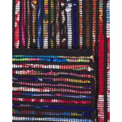 Dywan 80 x 150 cm wielokolorowy czarny BARTIN