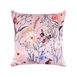 Zestaw 2 poduszek dekoracyjnych ANEMONES Welur 45 x 45 cm Pastelowy róż Wzór kwiatowy