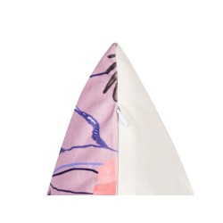 Zestaw 2 poduszek dekoracyjnych ANEMONES Welur 45 x 45 cm Pastelowy róż Wzór kwiatowy