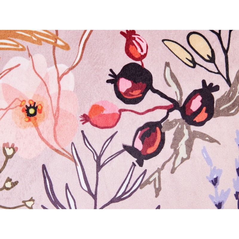 Zestaw 2 poduszek dekoracyjnych ANEMONES Welur 45 x 45 cm Pastelowy róż Wzór kwiatowy